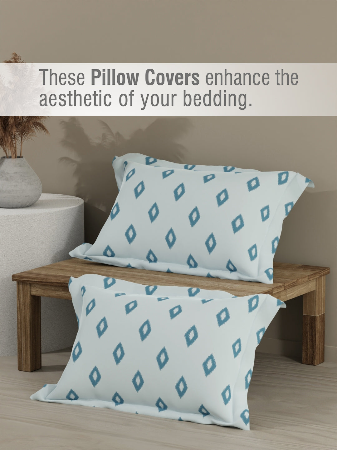 Embrace 100% Cotton 152 TC Multicolor Geometrical Print Double Bedsheet with 2 Pillow Covers