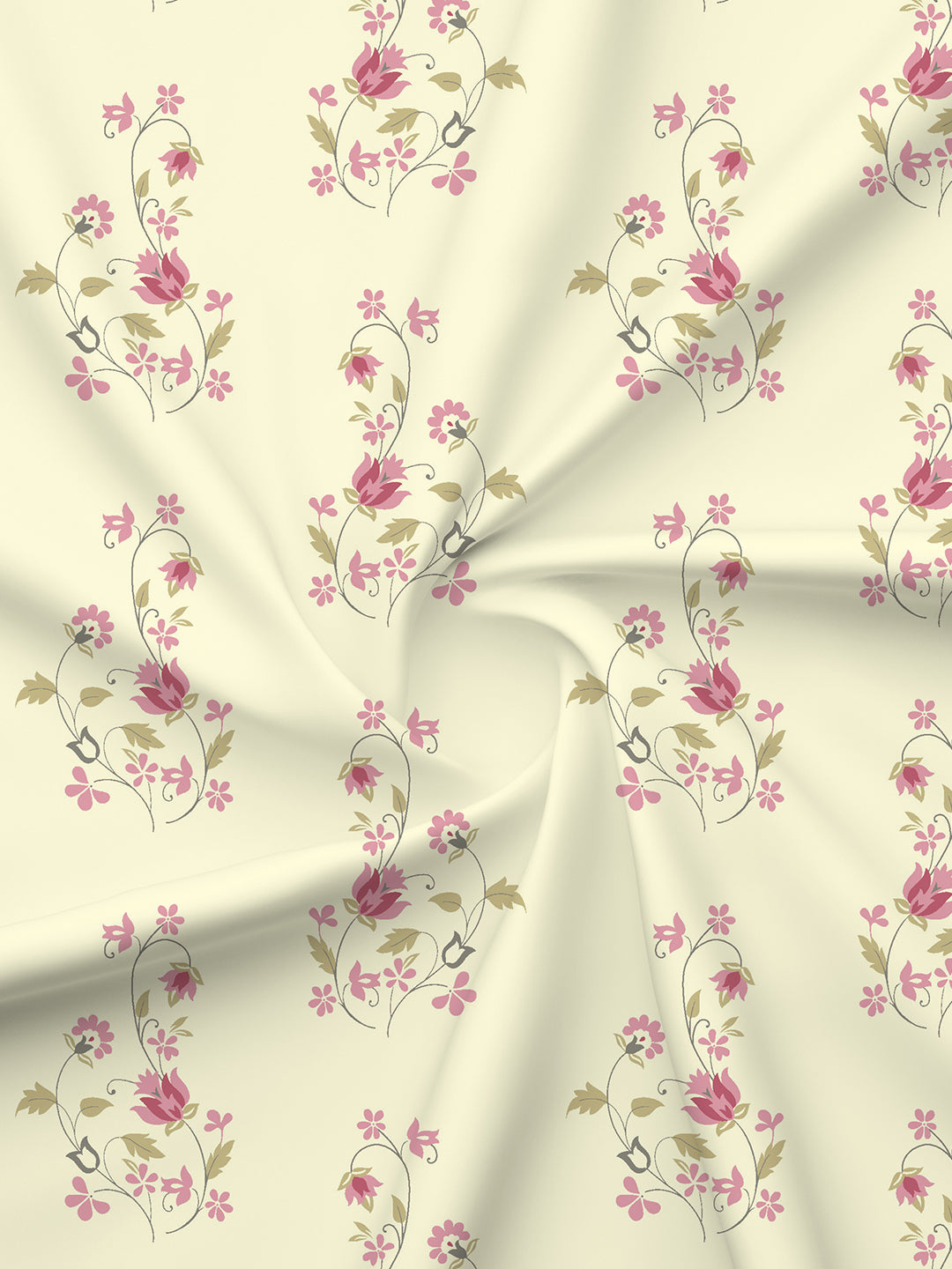 Embrace 100% Cotton 152 TC Yellow Floral King Bedsheet with 2 Pillow Covers