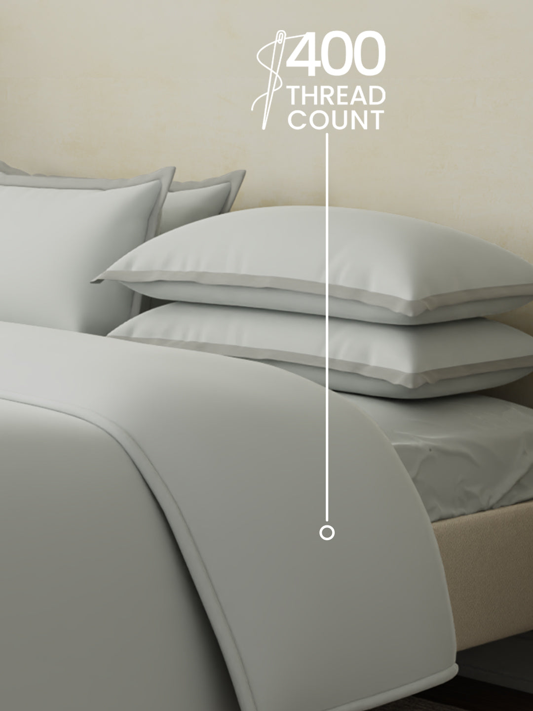 100% Cotton 400 TC King Size Bedding Set, 1 Bedsheet with 1 Duvet Cover & 4 Pillow Covers, Cotton Charm Collection - Dwan Blue