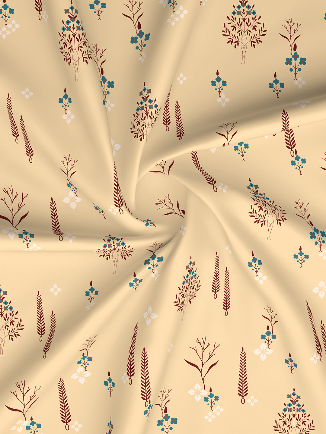 Valatia 100% Cotton 200 TC Karigari Printed Double Bedsheet with 2 Pillow Covers - Yellow