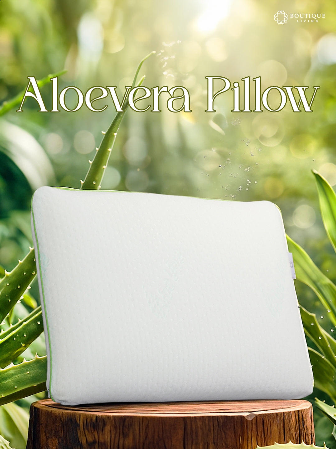 Premium Aloe Vera Pillow - Pack of 1 (69 L cm x 43 W cm) Soothing, Antibacterial Fabric for Restful Sleep