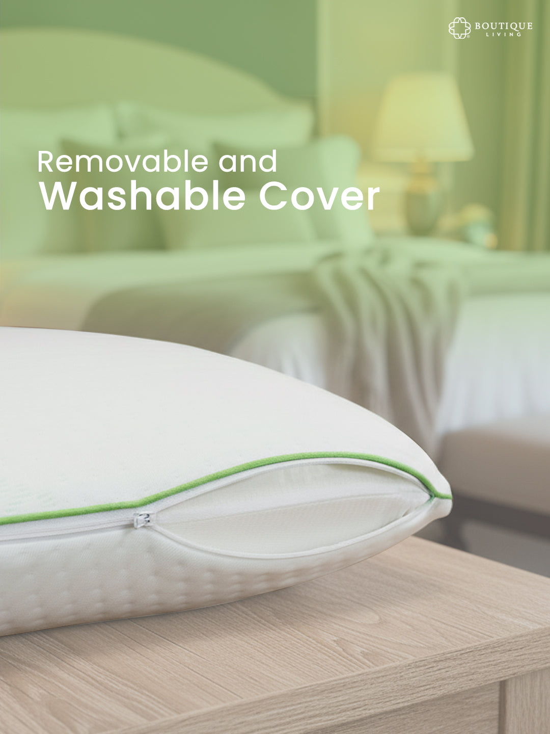 Premium Aloe Vera Pillow - Pack of 1 (69 L cm x 43 W cm) Soothing, Antibacterial Fabric for Restful Sleep