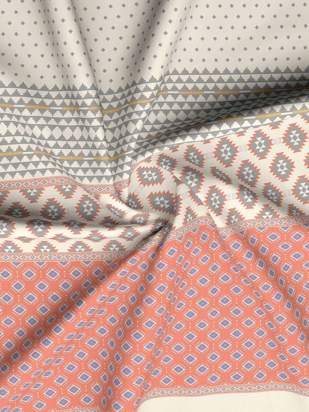 Valatia Gypsy 100% Cotton 200 TC Ethnic Printed King Bedsheet with 2 Pillow Covers - Multicolor