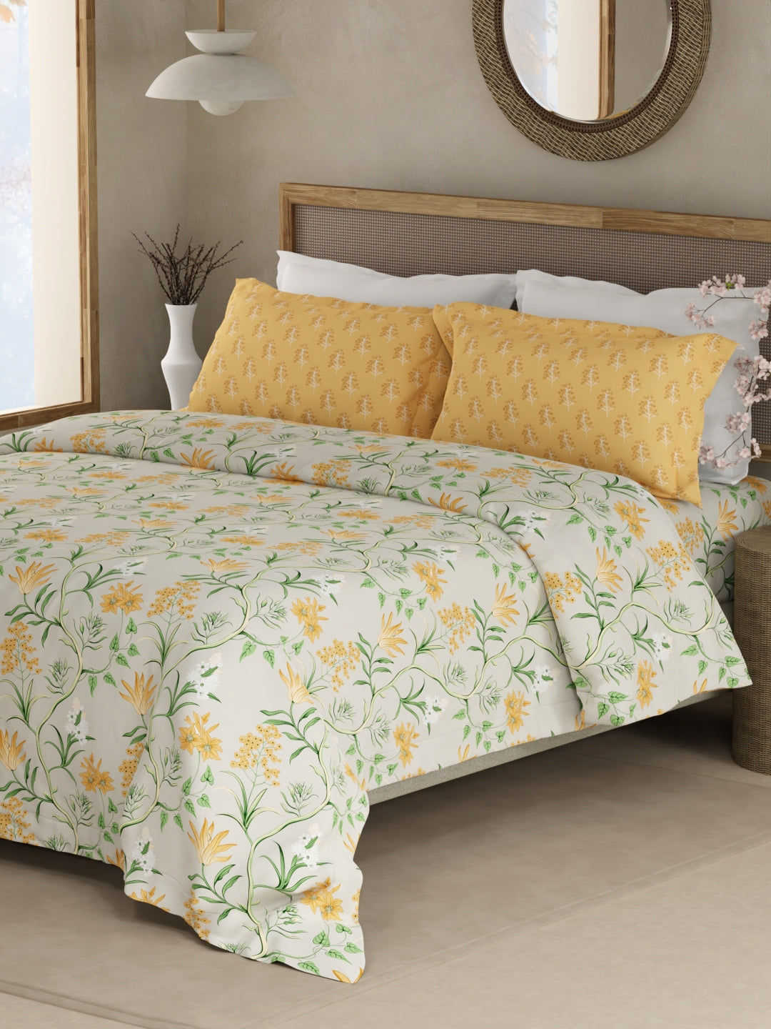 Designer bedding set with matching pillow covers