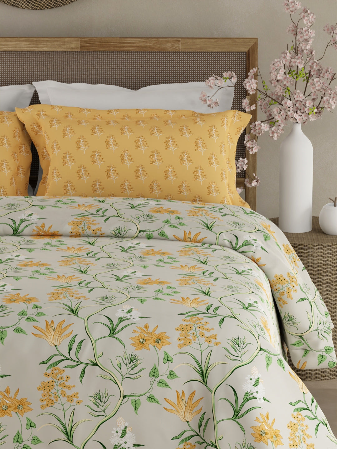 Premium cotton bedsheet in pastel colors