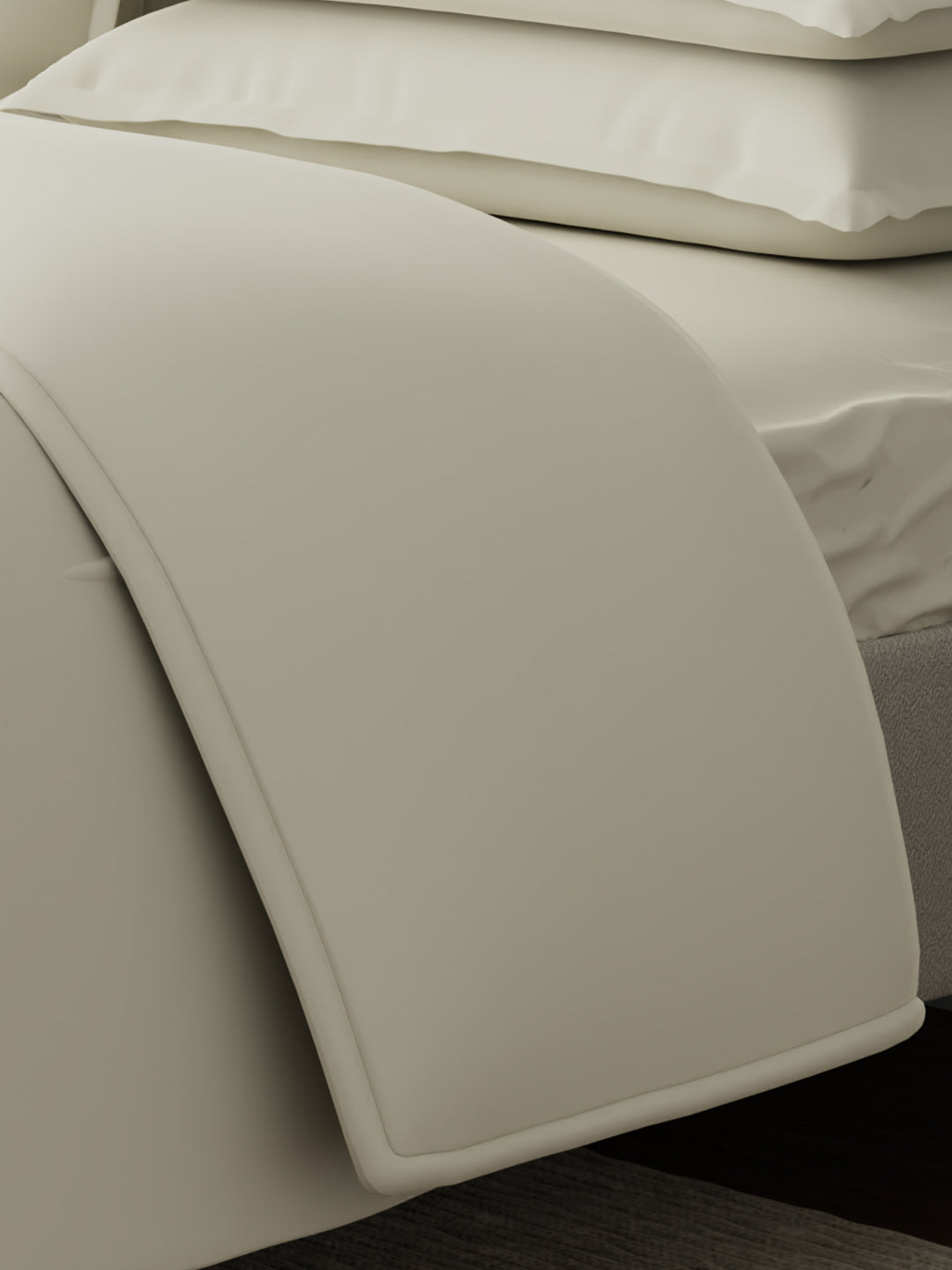 100% Cotton 300 TC, King Size Dyed Bedsheet with 1 Duvet Cover and 4 Pillow Covers, Emblem Collection - Antique White