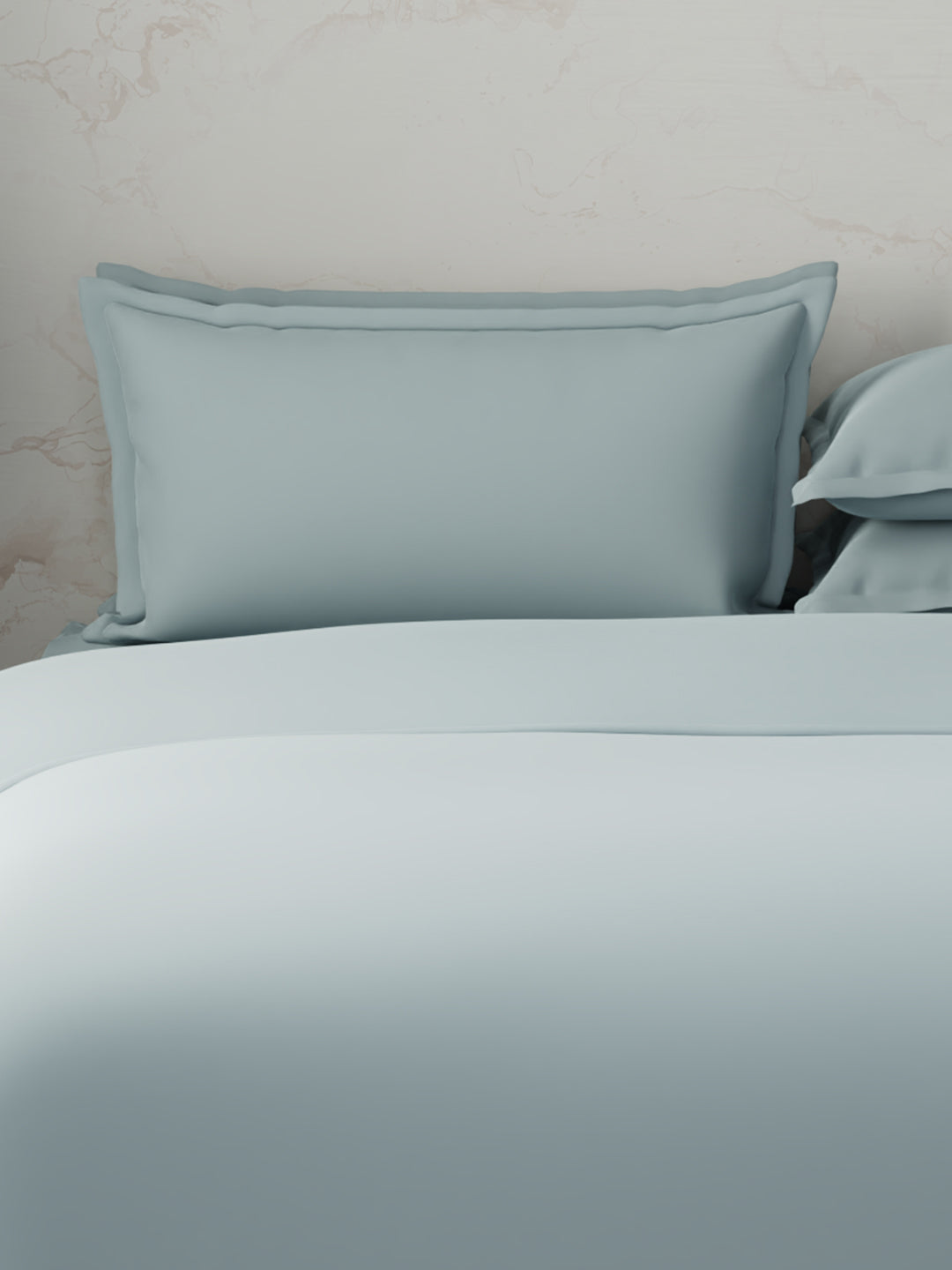 100% Cotton 300 TC, King Size Dyed Bedsheet with 1 Duvet Cover and 4 Pillow Covers, Emblem Collection - Arona