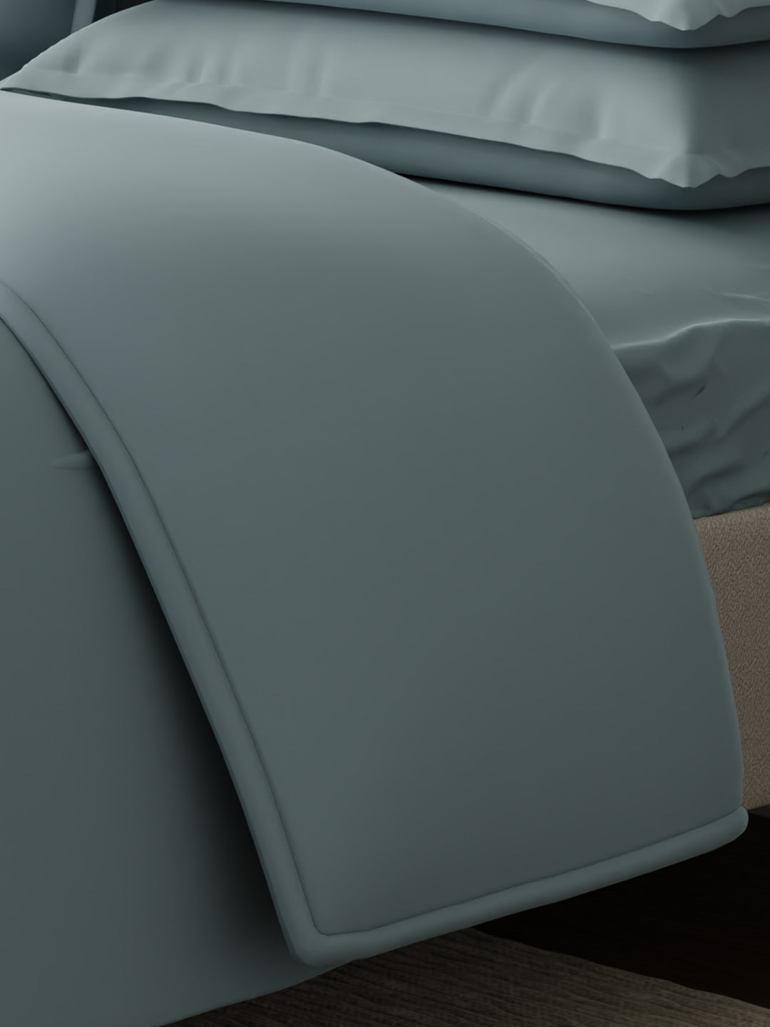 100% Cotton 300 TC, King Size Dyed Bedsheet with 1 Duvet Cover and 4 Pillow Covers, Emblem Collection - Arona