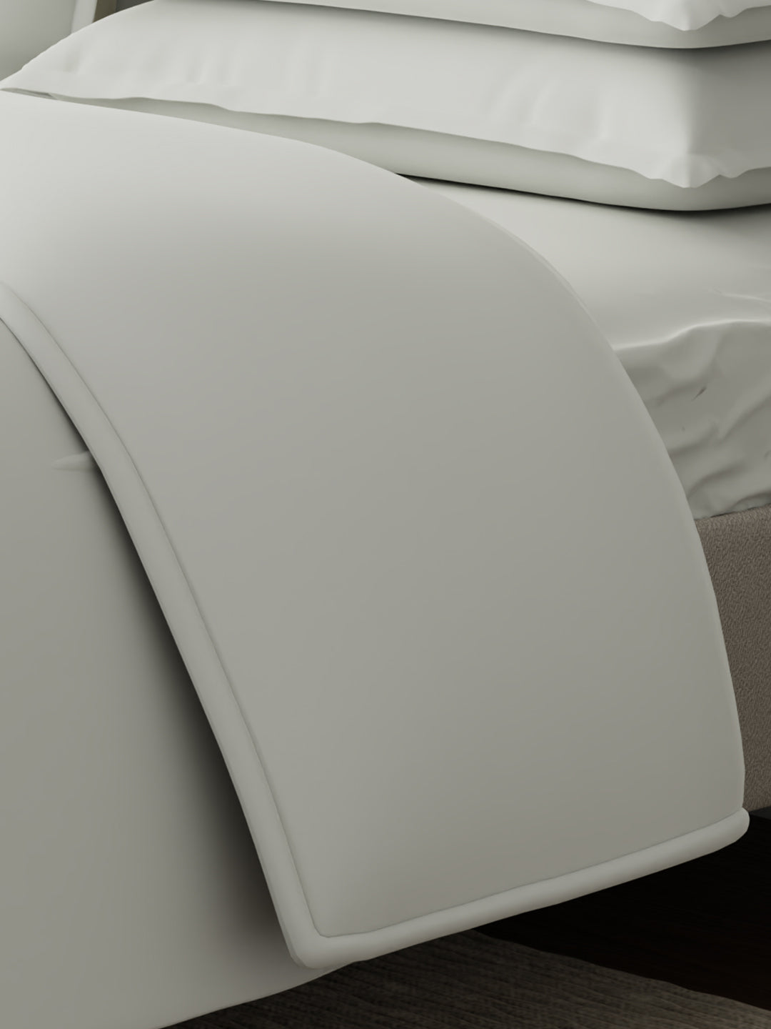 100% Cotton 300 TC, King Size Dyed Bedsheet with 1 Duvet Cover and 4 Pillow Covers, Emblem Collection - Bright White