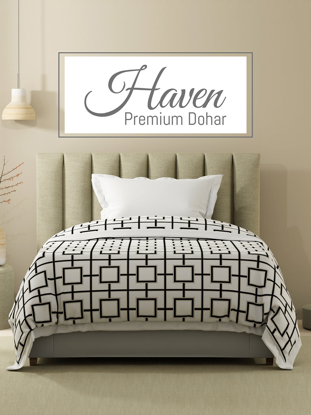Haven 100% Cotton 300 TC Printed Reversible Dohar - Single (90 L x 60 W inches)