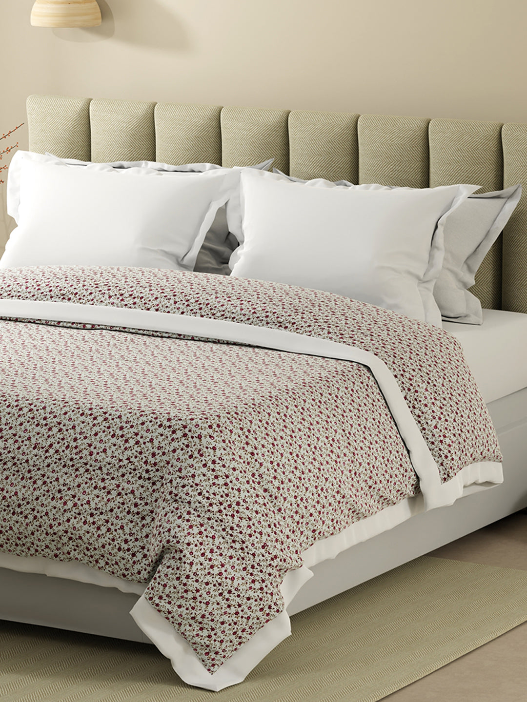 Haven 100% Cotton 300 TC Floral Print Reversible Dohar - Double (100 L x 90 W inches)