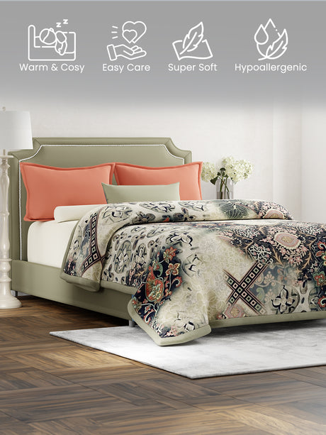 Perfect for Winter Season, Multicolor Printed 100% Polyester Double Size Blanket (Platinum Pulse Collection)