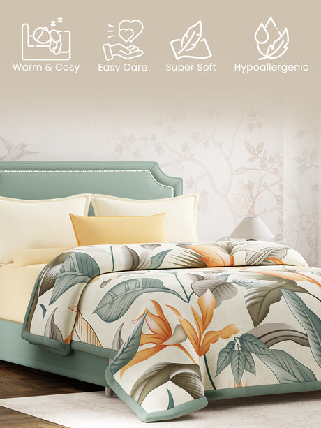 Perfect for Winter Season, Multicolor Floral Mink Double Size Blanket (Valatia Collection)