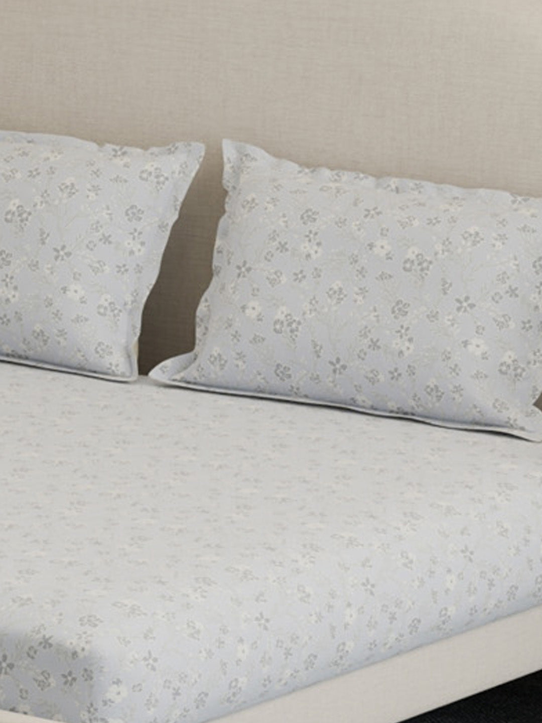 Cottage Garden 100% Cotton 300 TC King Bedsheet with 2 Pillow Covers | Printed Bedsheet Set
