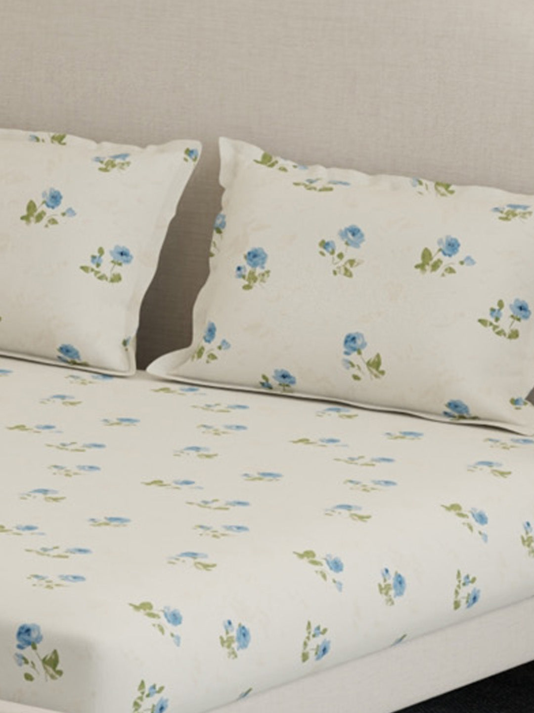 Cottage Garden 100% Cotton 300 TC King Bedsheet with 2 Pillow Covers | Printed Bedsheet Set
