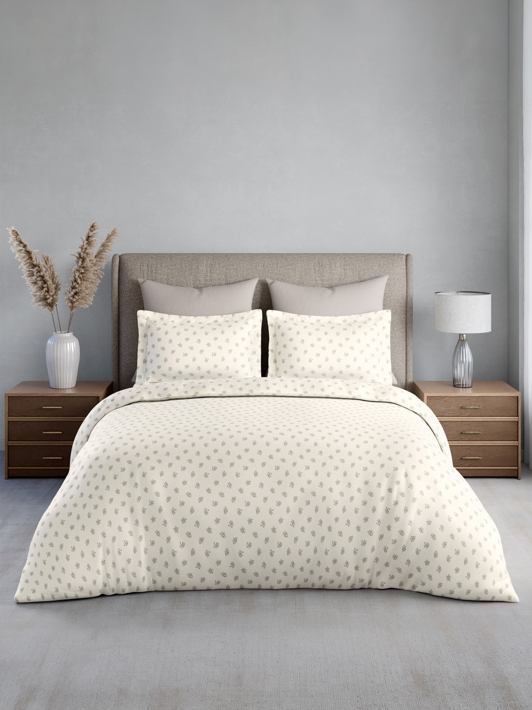 Cottage Garden 100% Cotton 300 TC King Bedsheet with 2 Pillow Covers | Printed Bedsheet Set