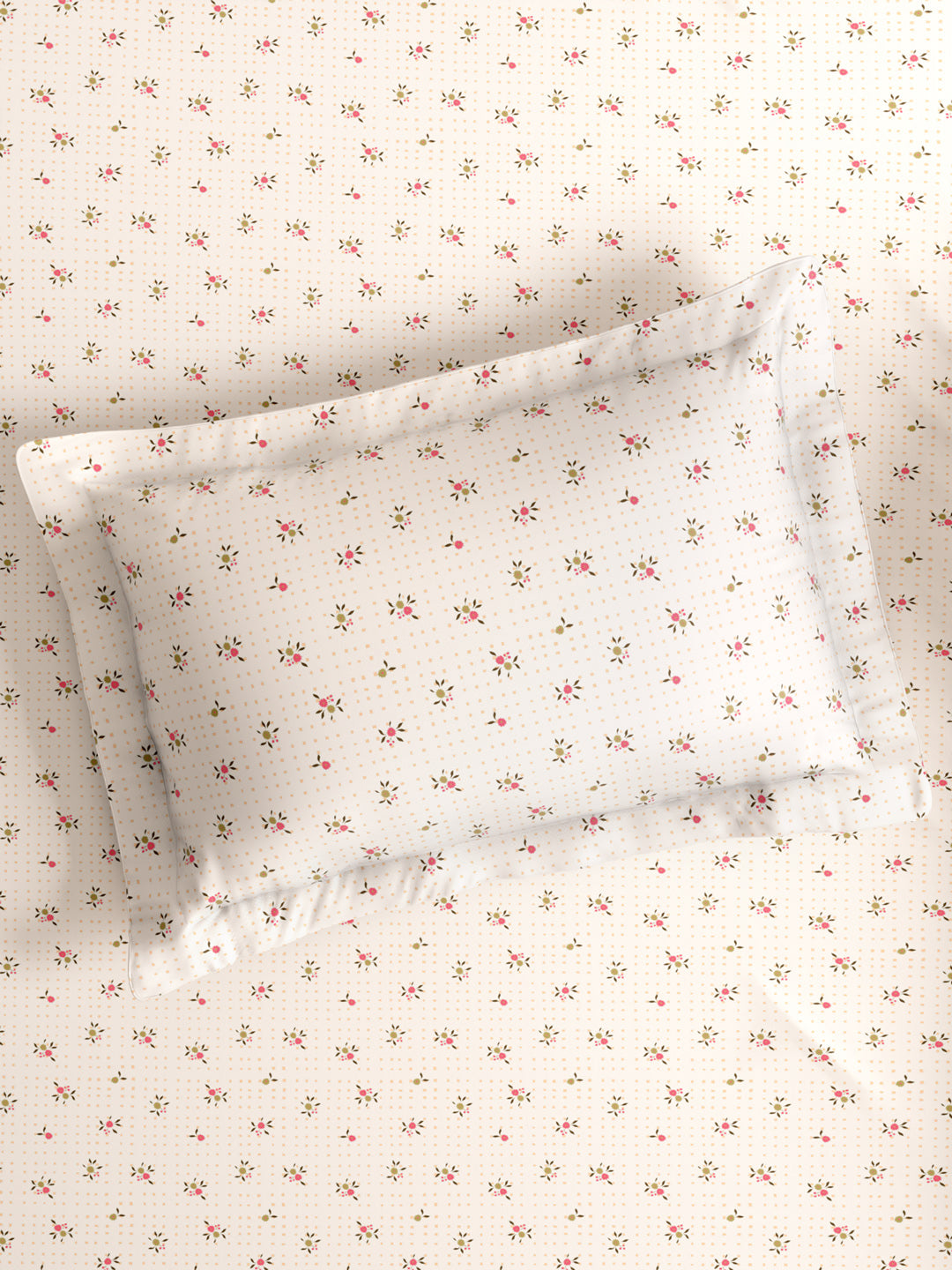 Cottage Garden 100% Cotton 300 TC King Bedsheet with 2 Pillow Covers | Printed Bedsheet Set