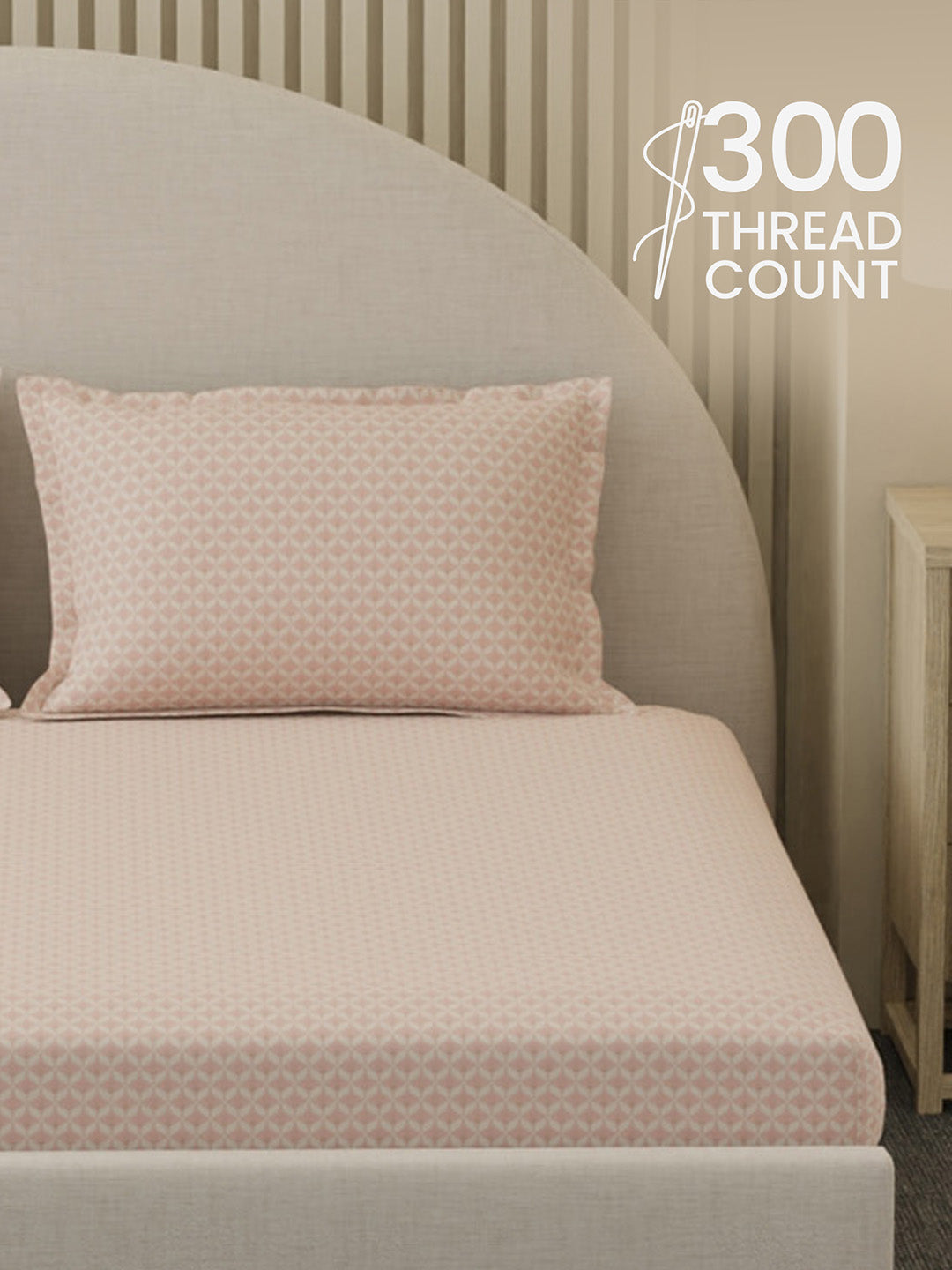 Cottage Garden 100% Cotton 300 TC King Bedsheet with 2 Pillow Covers | Printed Bedsheet Set