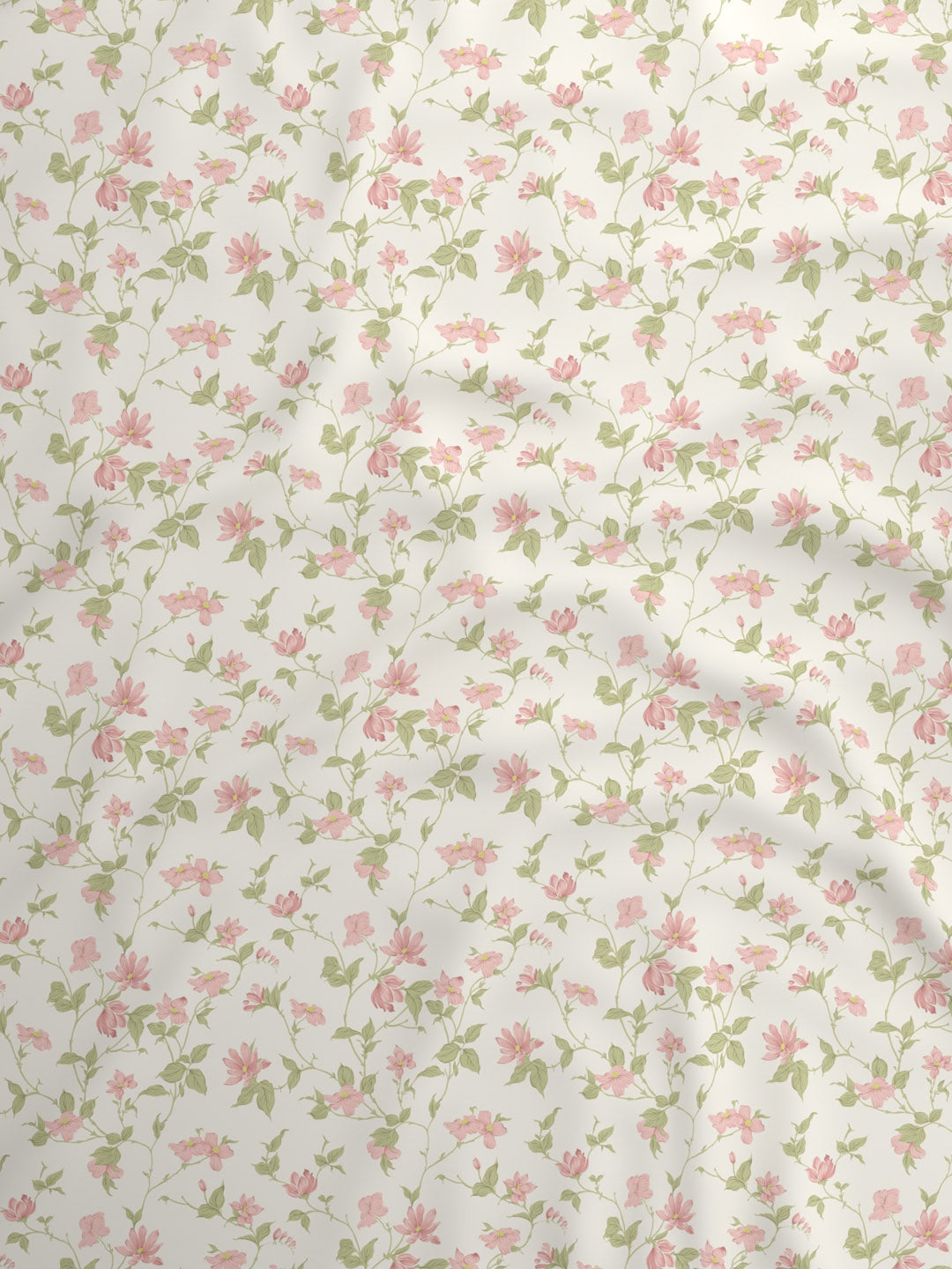 100% Cotton 300 TC, Printed Single Bedsheet Set, Cottage Garden
