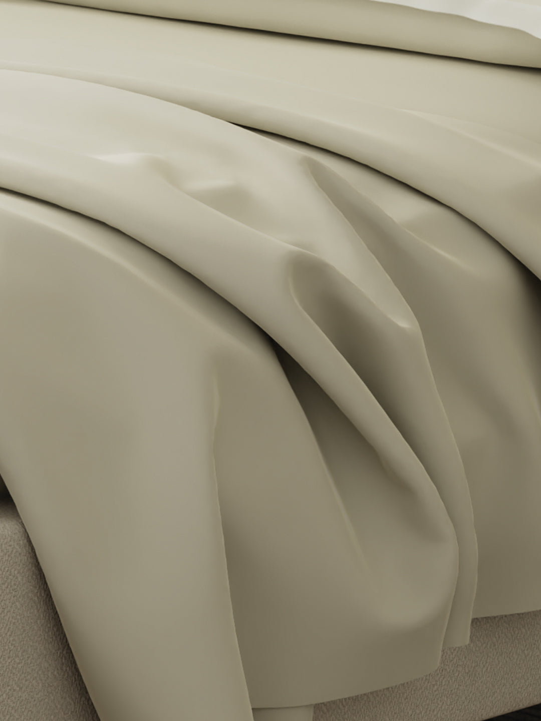 Cotton Charm 400 TC 100% Cotton King Size Dyed Bedsheet with 4 Pillow Covers - Seed Pearl