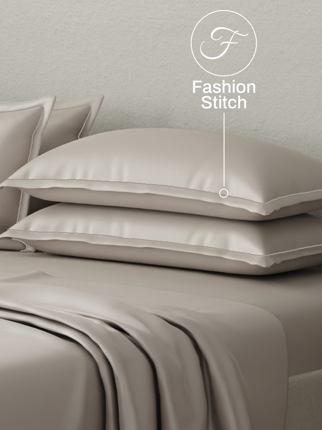 Kind Bedsheet Set, 100% Cotton 600 TC, Dyed Wild Mushroom (Dark Grey), Luxe Loom