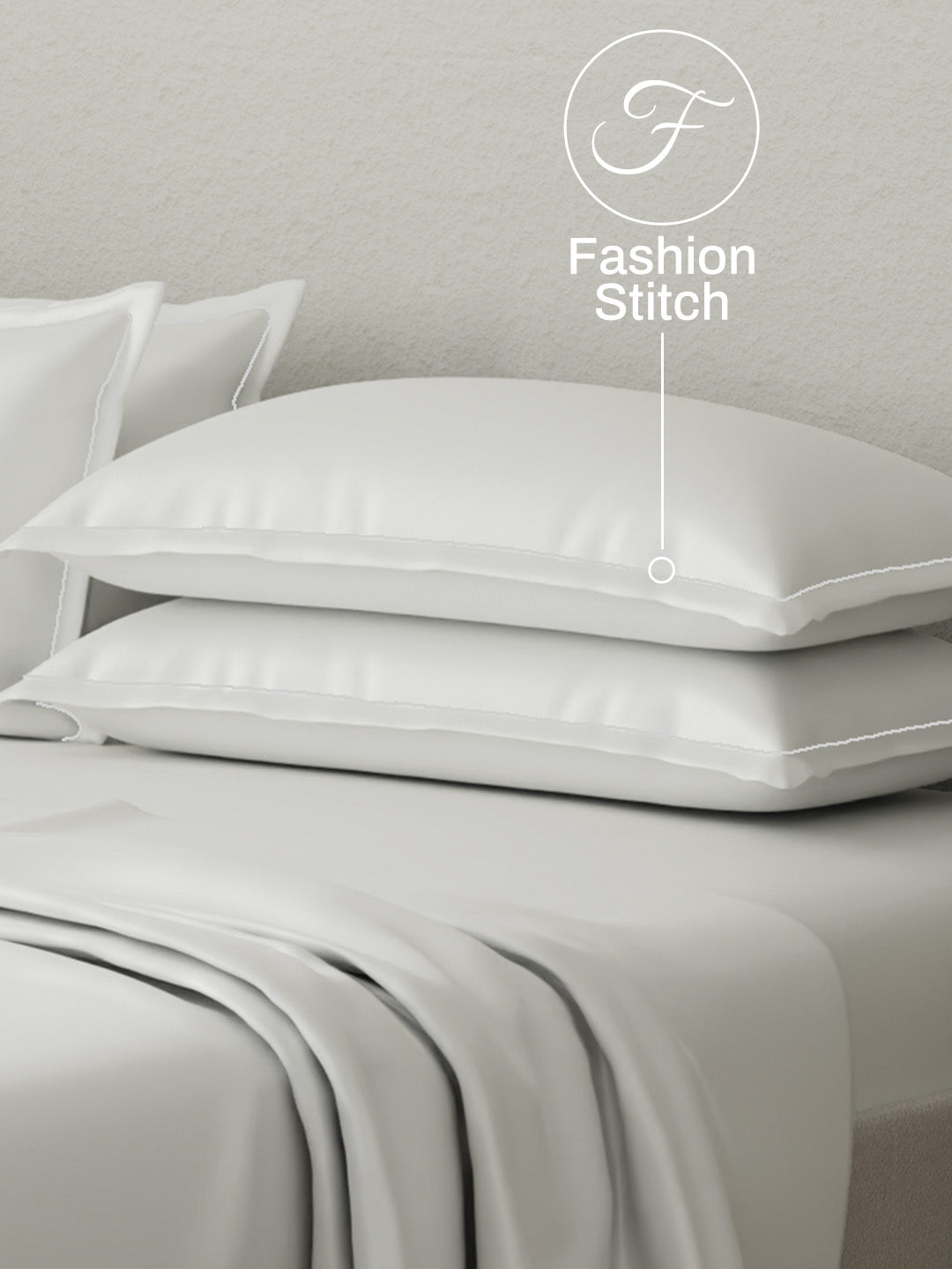 Kind Bedsheet Set, 100% Cotton 600 TC, Dyed Gypsum (Light Grey), Luxe Loom