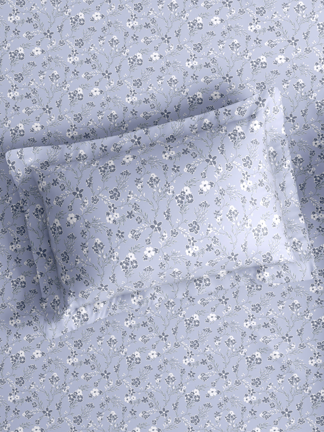 Reversible Double Comforter 100% Cotton 300 TC — Light Purple Floral Design | For Mild Winter, All Season Cottage Garden Collection, Cozy Winter Bedding