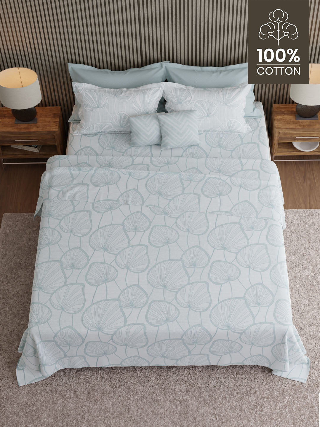 100% Cotton 600 TC, Printed King Bedsheet Set, Luxe Loom Weavers Gallore