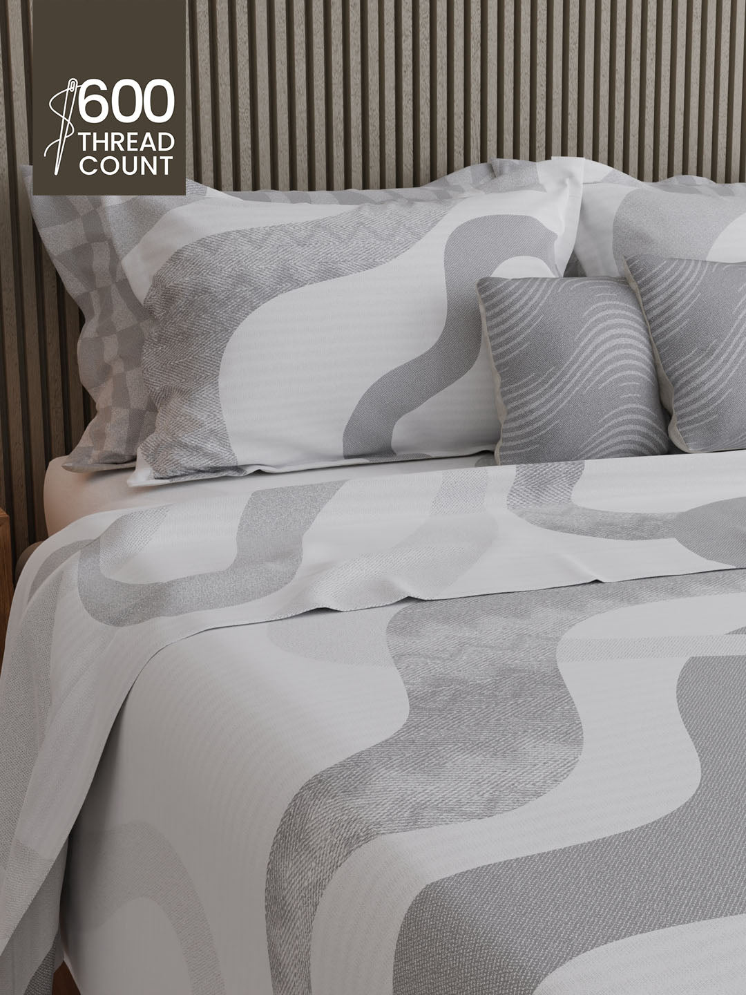 100% Cotton 600 TC, Printed King Bedsheet Set, Luxe Loom Weavers Gallore