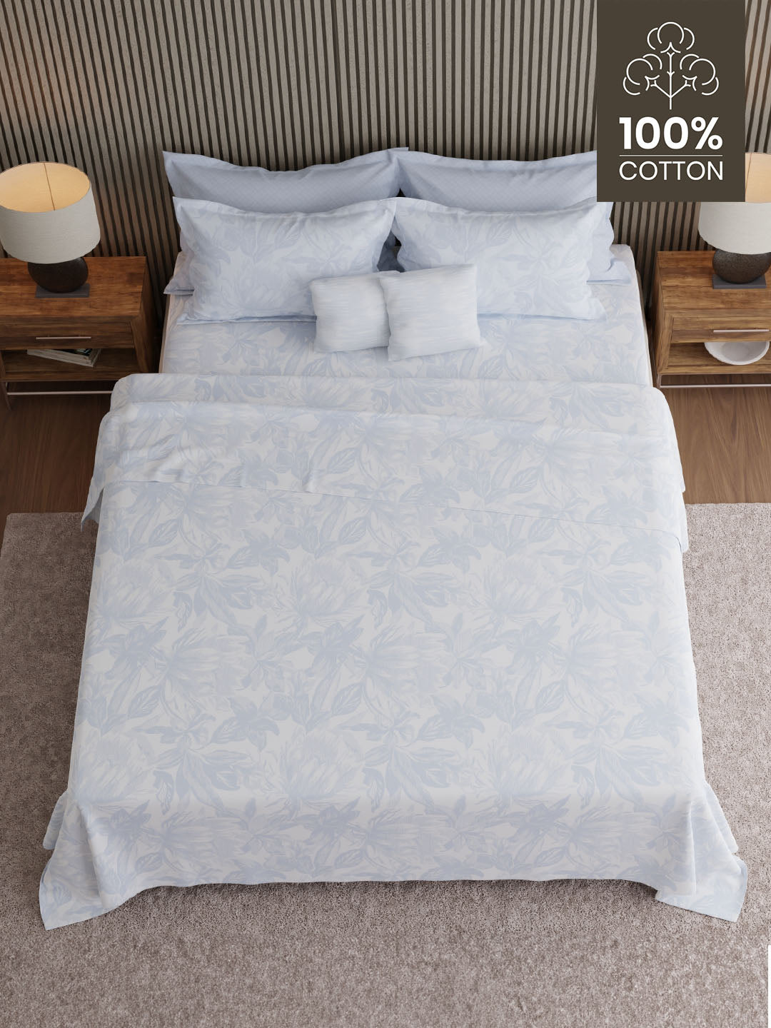 100% Cotton 600 TC, Printed King Bedsheet Set, Luxe Loom Weavers Gallore