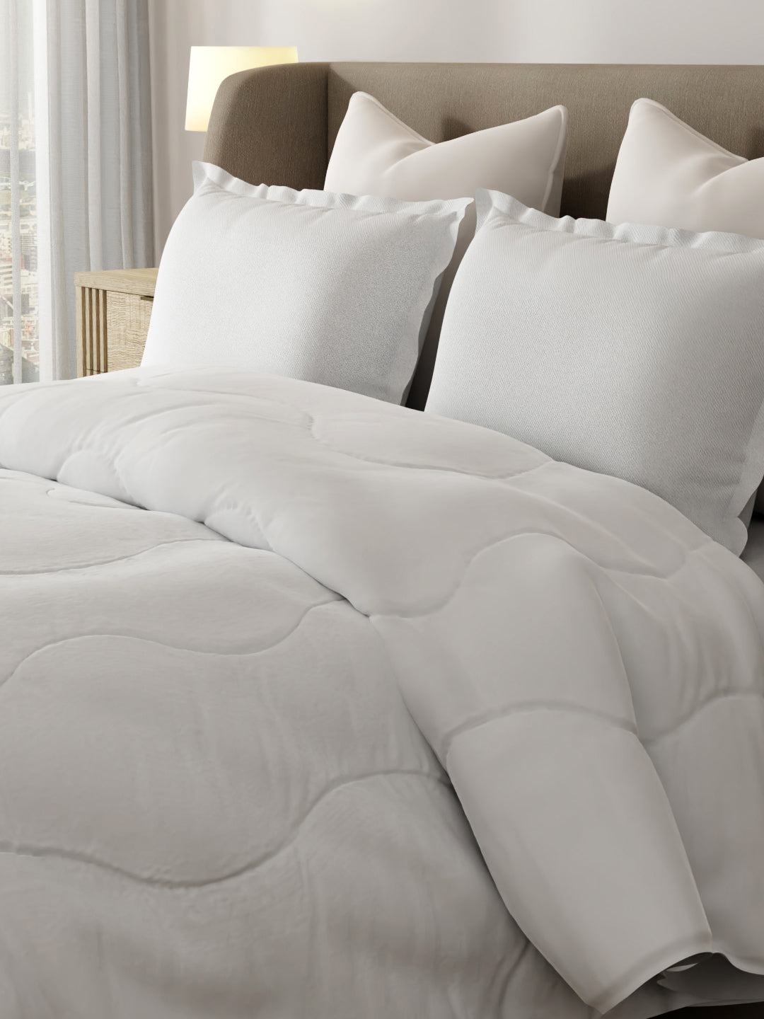 Double Size TENCEL™ Comforter, White Solid (2.74 m L x 2.24 m W), For Mild Winter & All Season Zen Living Collection