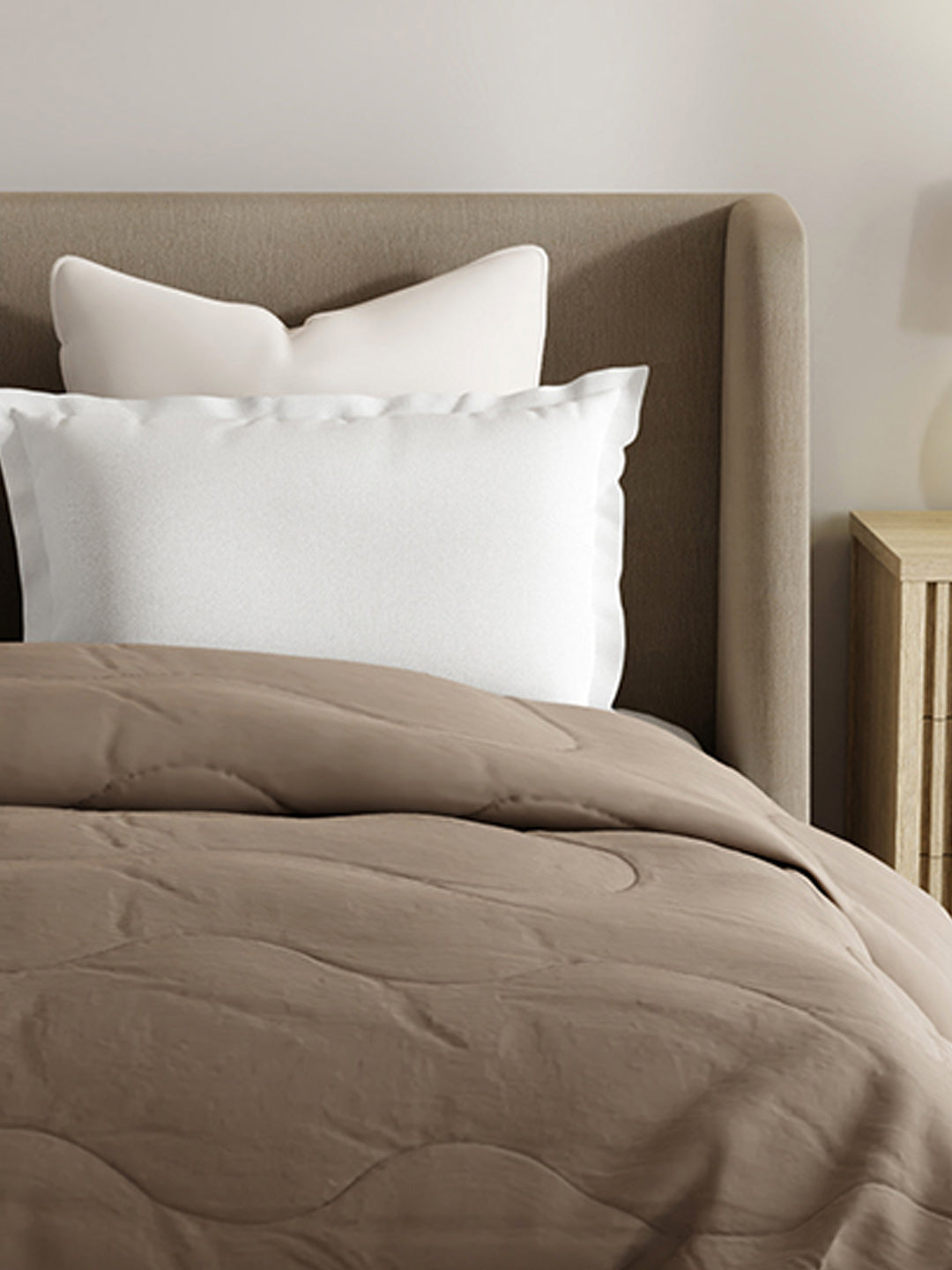 Double Size TENCEL™ Comforter for Mild Winter, Brown Solid (2.74 m L x 2.24 m W), For Mild Winter & All Season Zen Living Collection