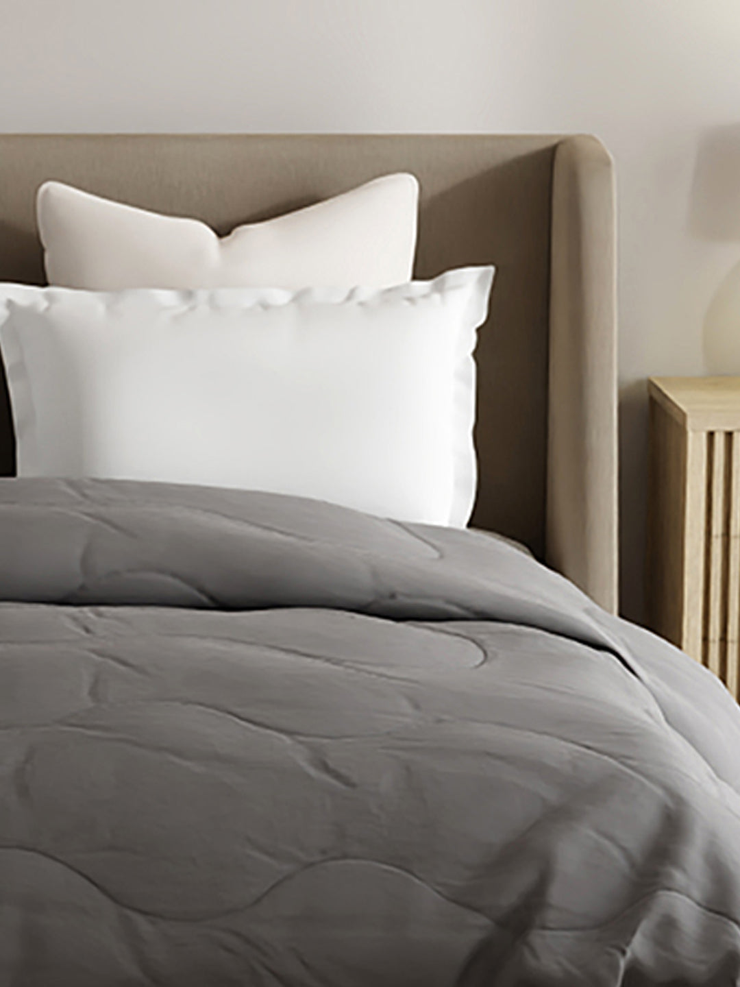 Double Size TENCEL™ Comforter for Mild Winter, Dark Grey Solid (2.74 m L x 2.24 m W), For Mild Winter & All Season Zen Living Collection