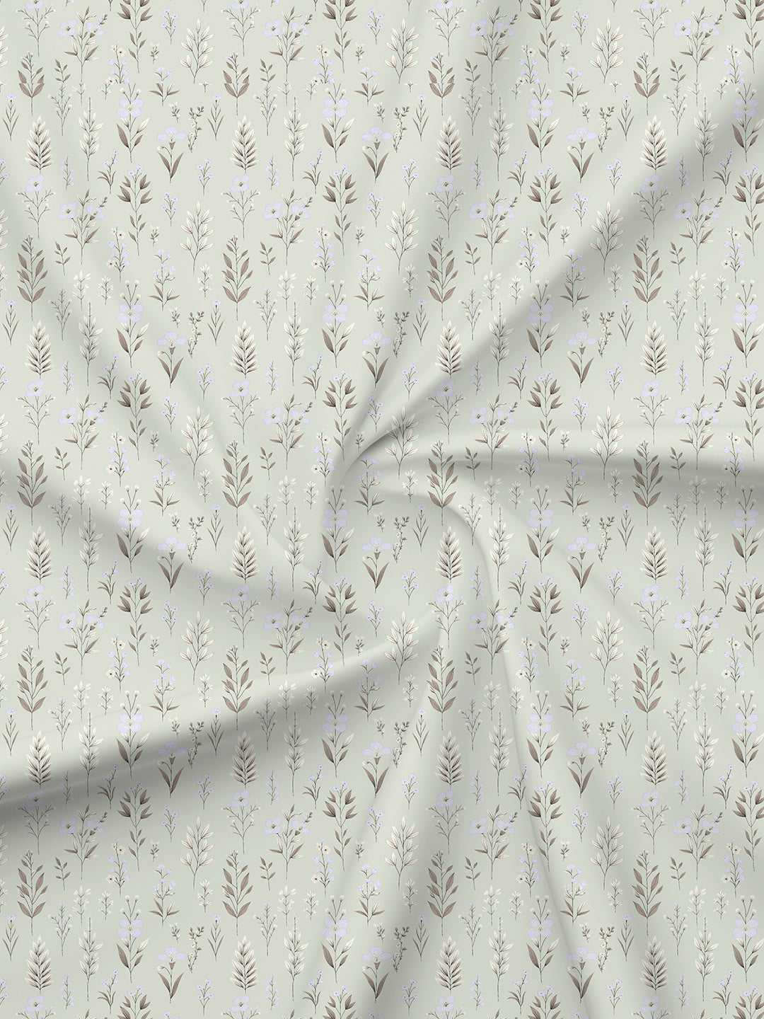 100% Cotton 200 TC, King Size Grey Bedsheet with 2 Pillow Covers, Valatia Collection (Floral Print)