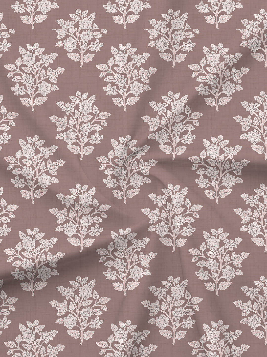 100% Cotton 200 TC, King Size Grey Bedsheet with 2 Pillow Covers, Valatia Collection (Floral Print)