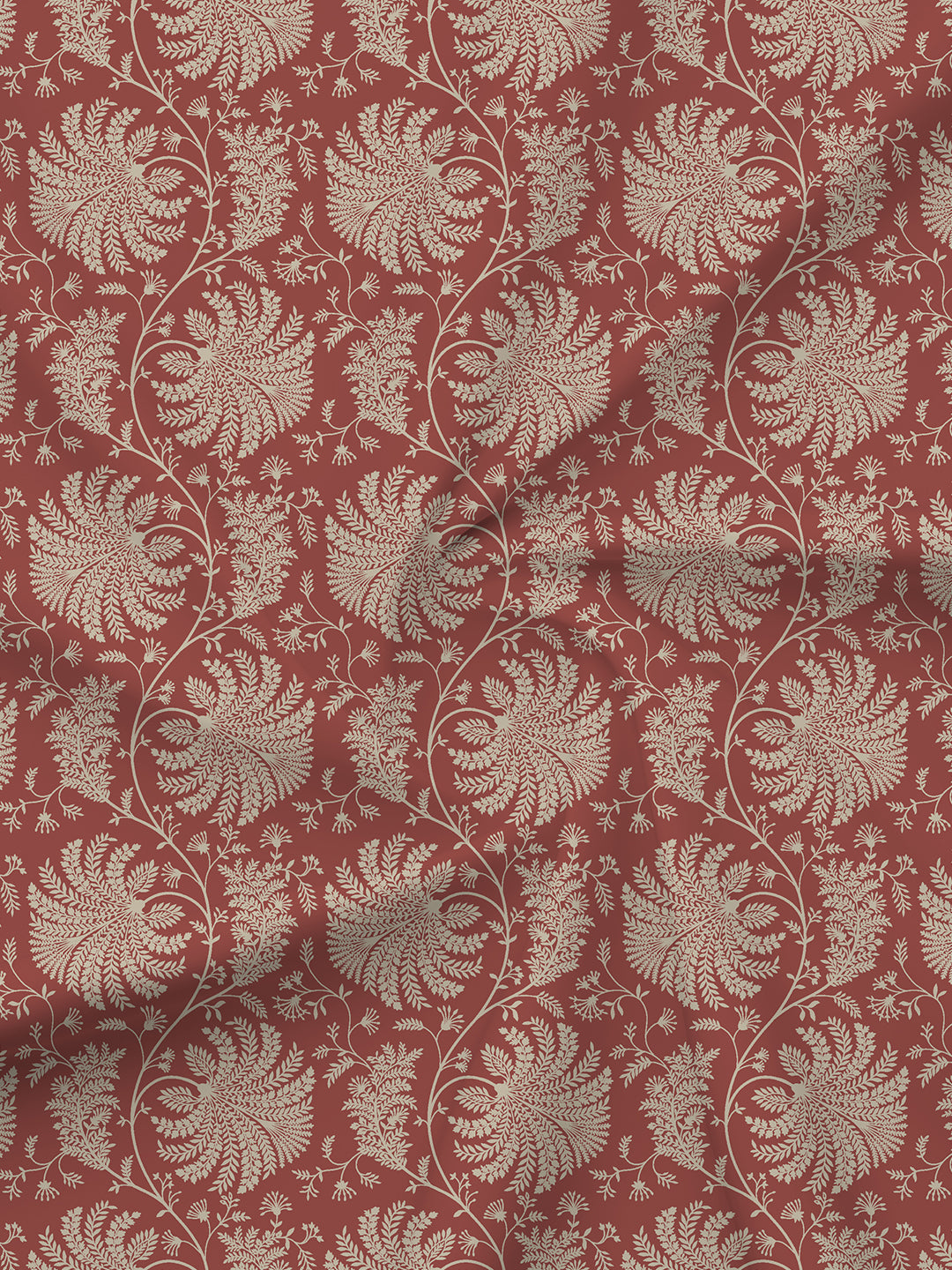 100% Cotton 200 TC, Brown Floral, King Size Fitted Sheet with 2 Pillow Covers - Valatia Collection