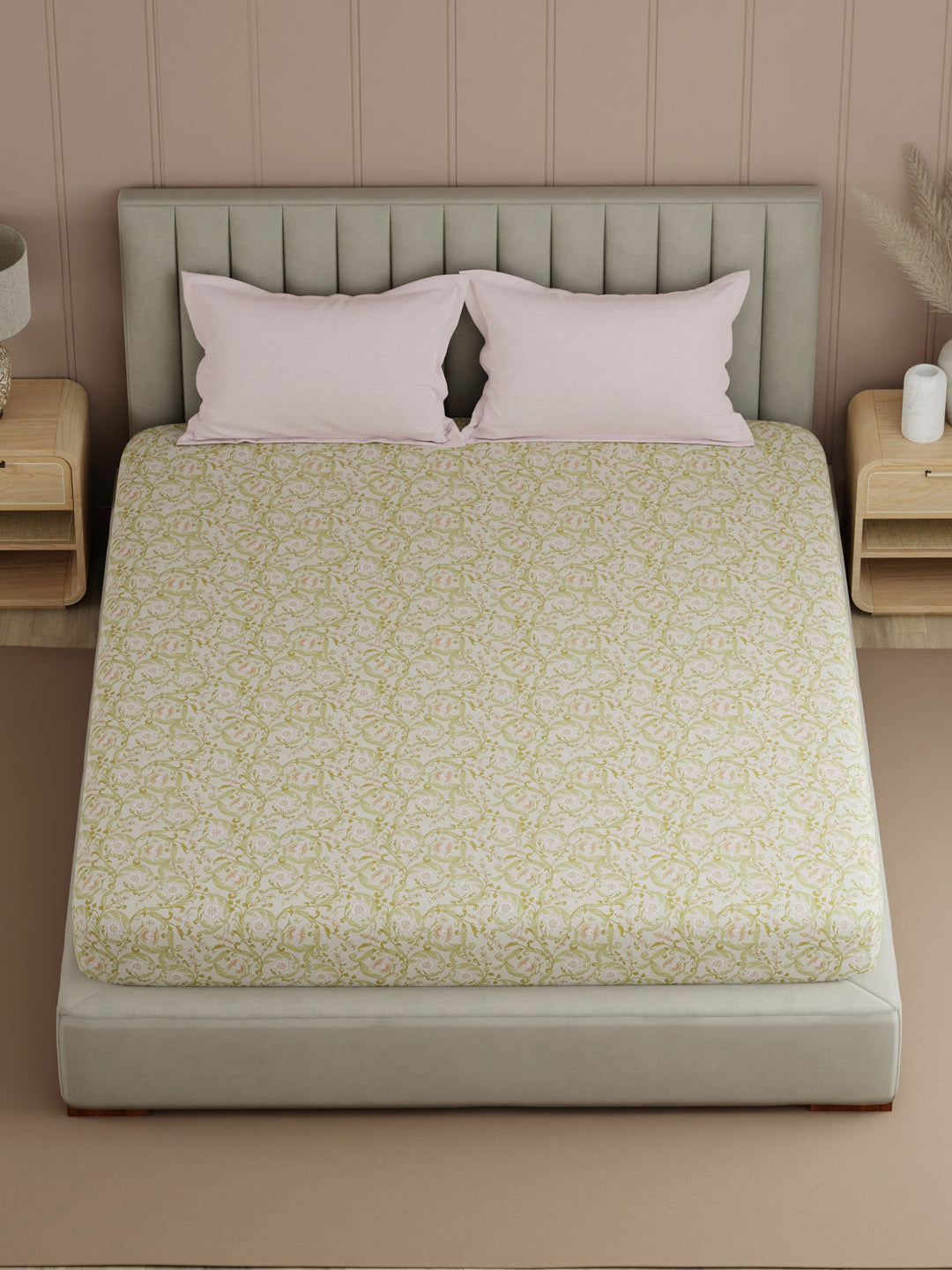 100% Cotton 200 TC, Printed Double Bedsheet Set, Valatia