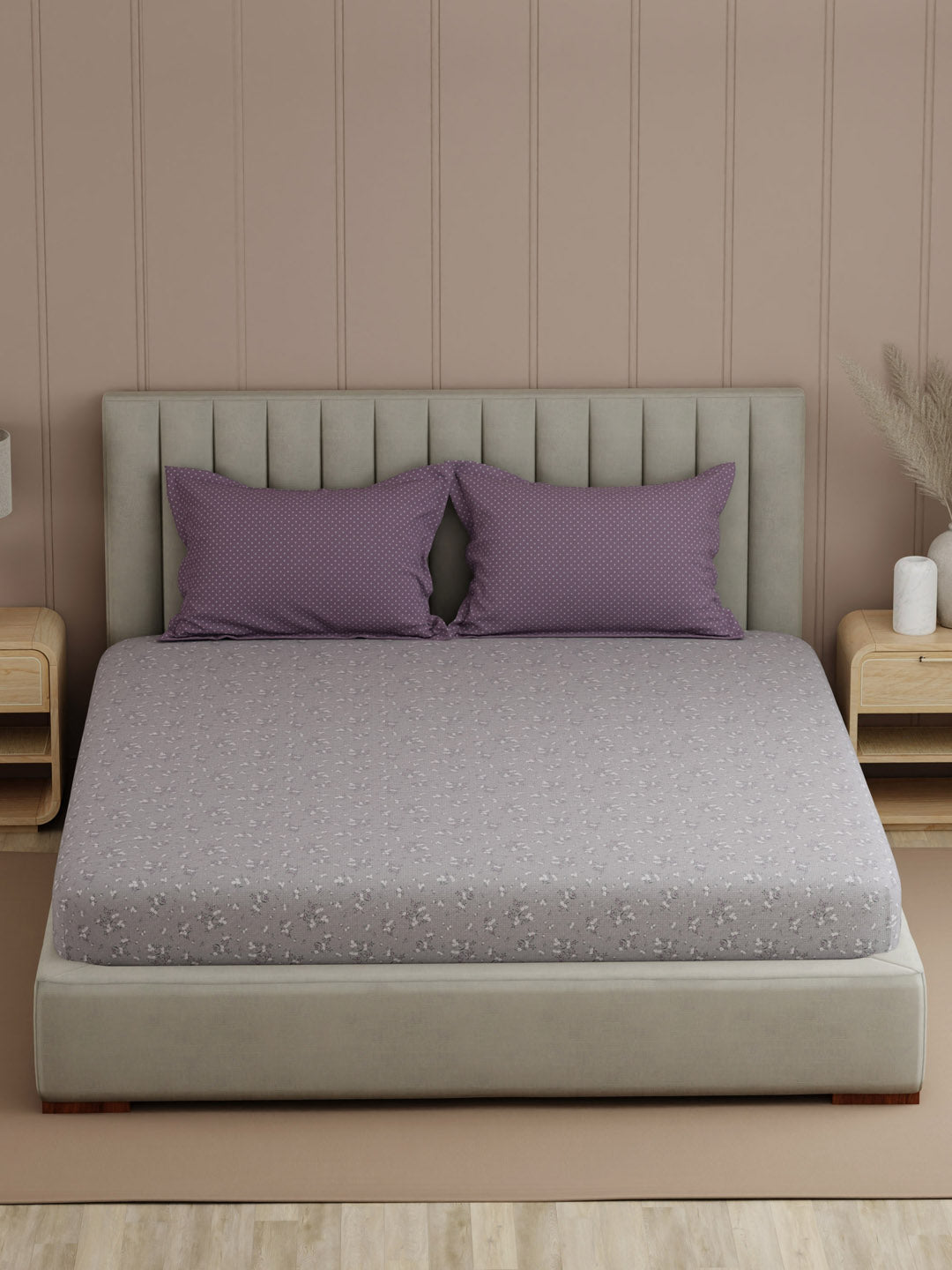 100% Cotton 200 TC, Printed Double Bedsheet Set, Valatia