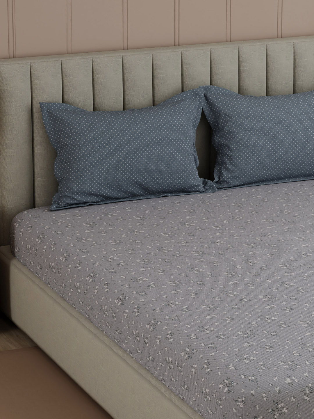 100% Cotton 200 TC, Printed Double Bedsheet Set, Valatia