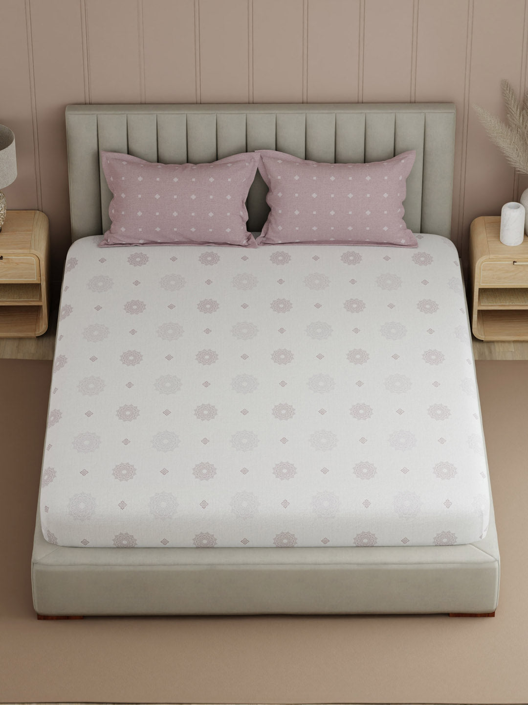 100% Cotton 200 TC, Printed Double Bedsheet Set, Valatia