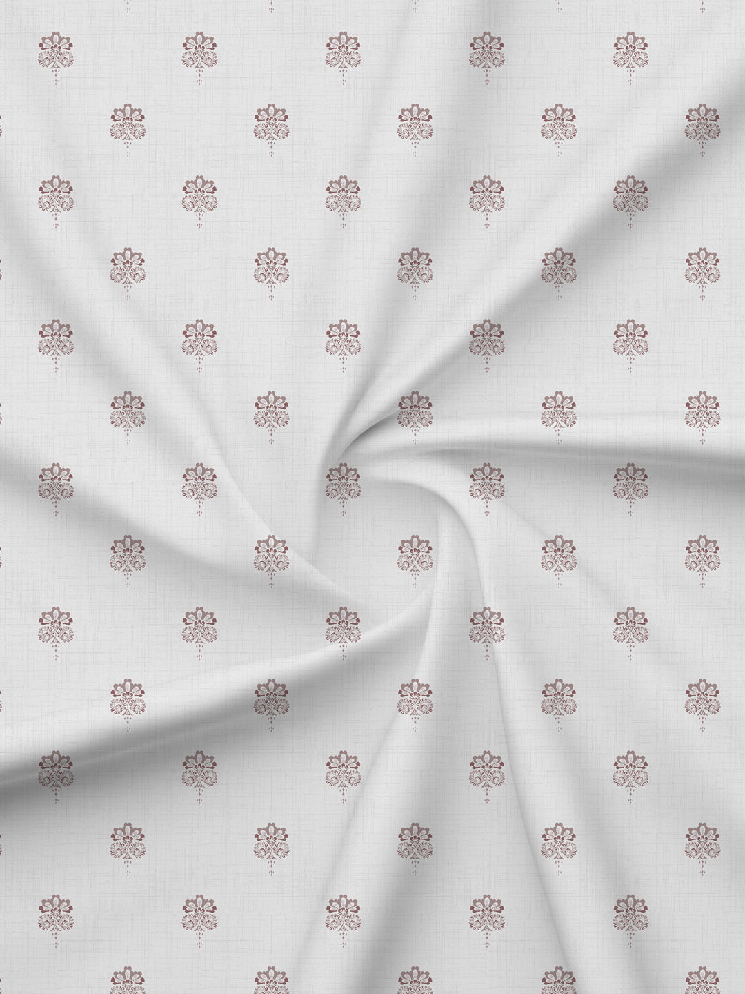 King Fitted Sheet Set, 100% Kasturi Cotton 200 TC, White Printed (78 L x 72 W + 13 H inches), Indo Musk