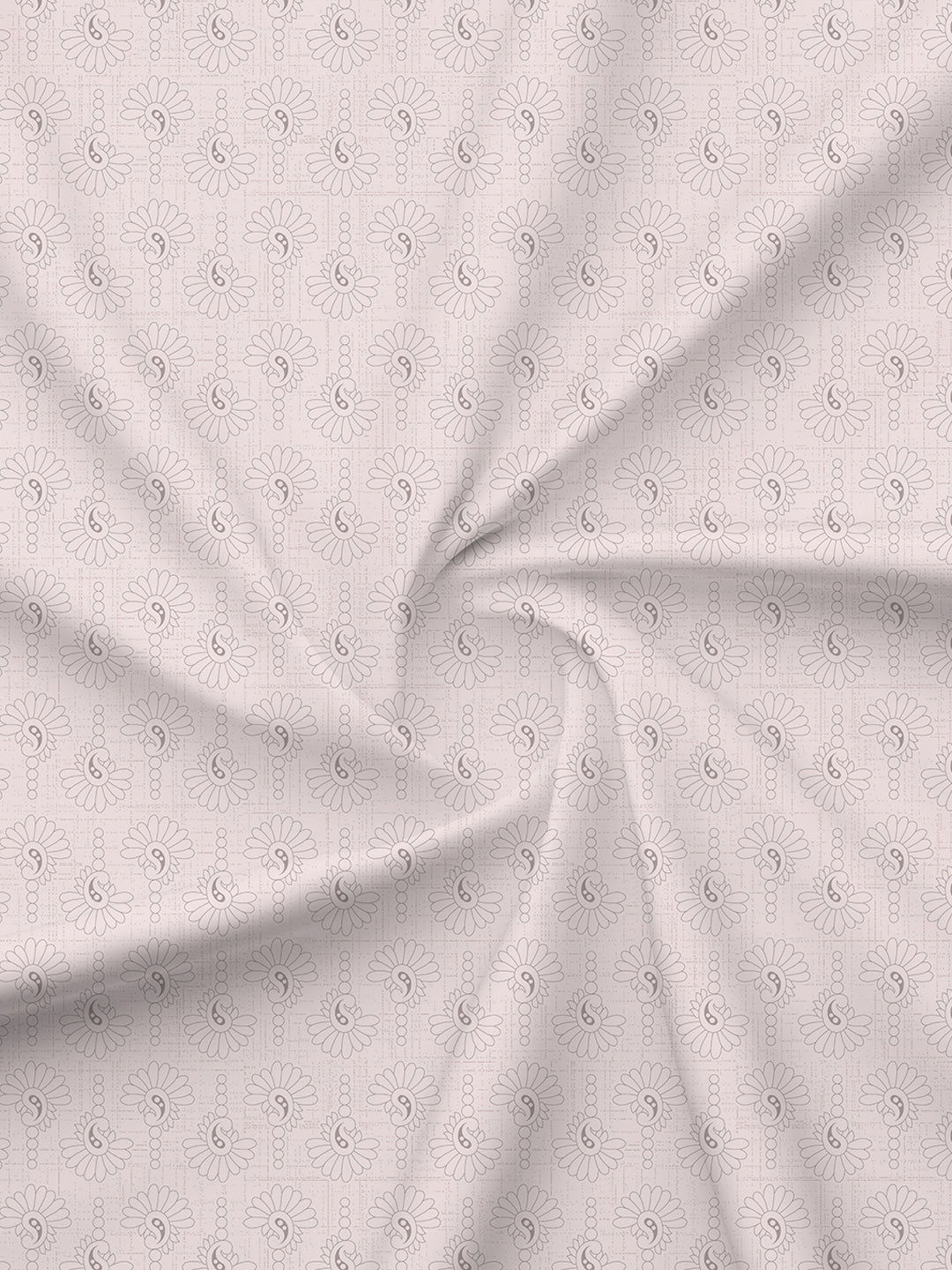 100% Kasturi Cotton 200 TC, Purple Paisley Print Single Size Bedsheet with 1 Pillow Cover, Indo Musk Collection