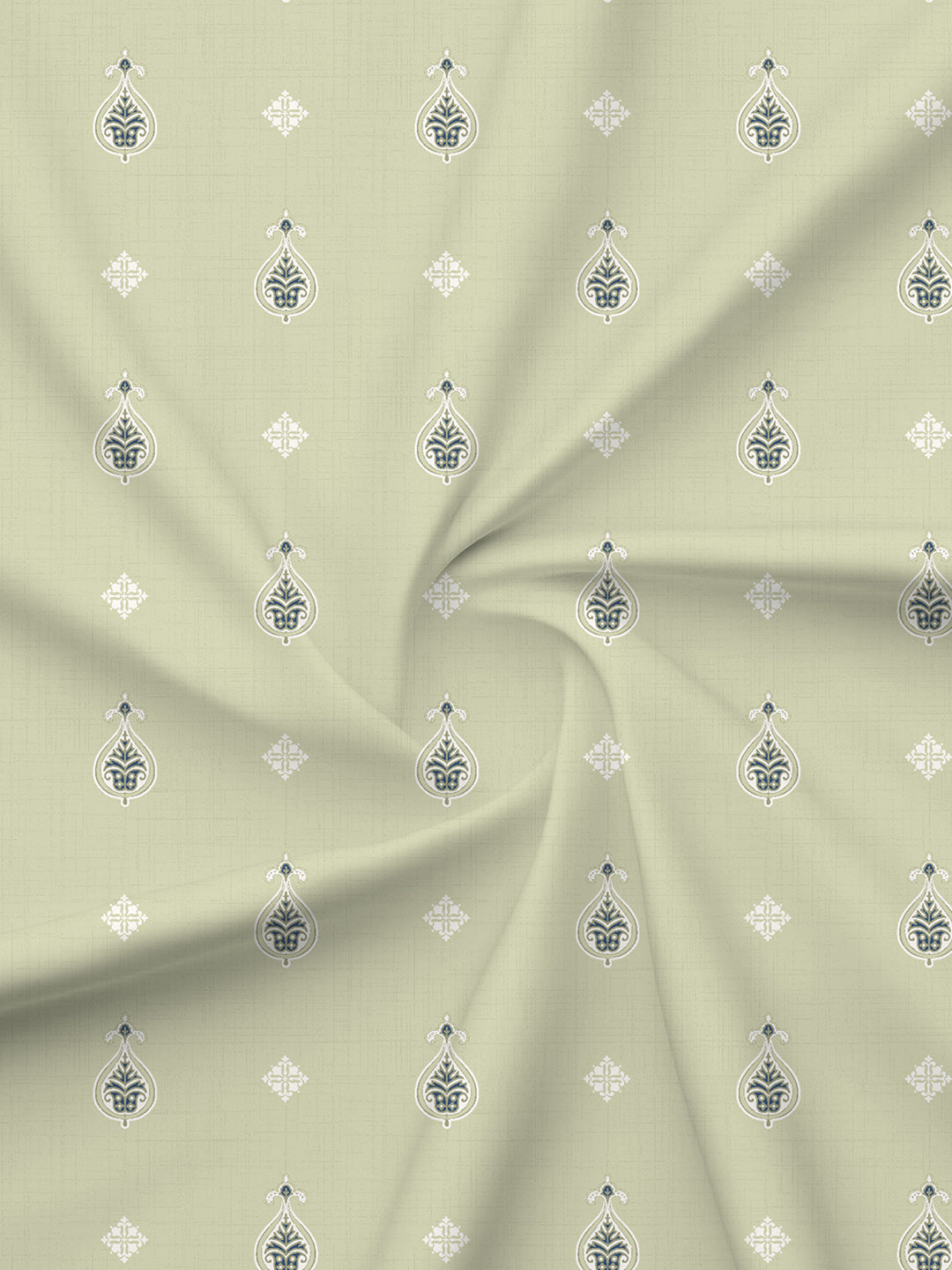 100% Kasturi Cotton 200 TC, Grey Printed Single Size Bedsheet with 1 Pillow Cover, Indo Musk Collection