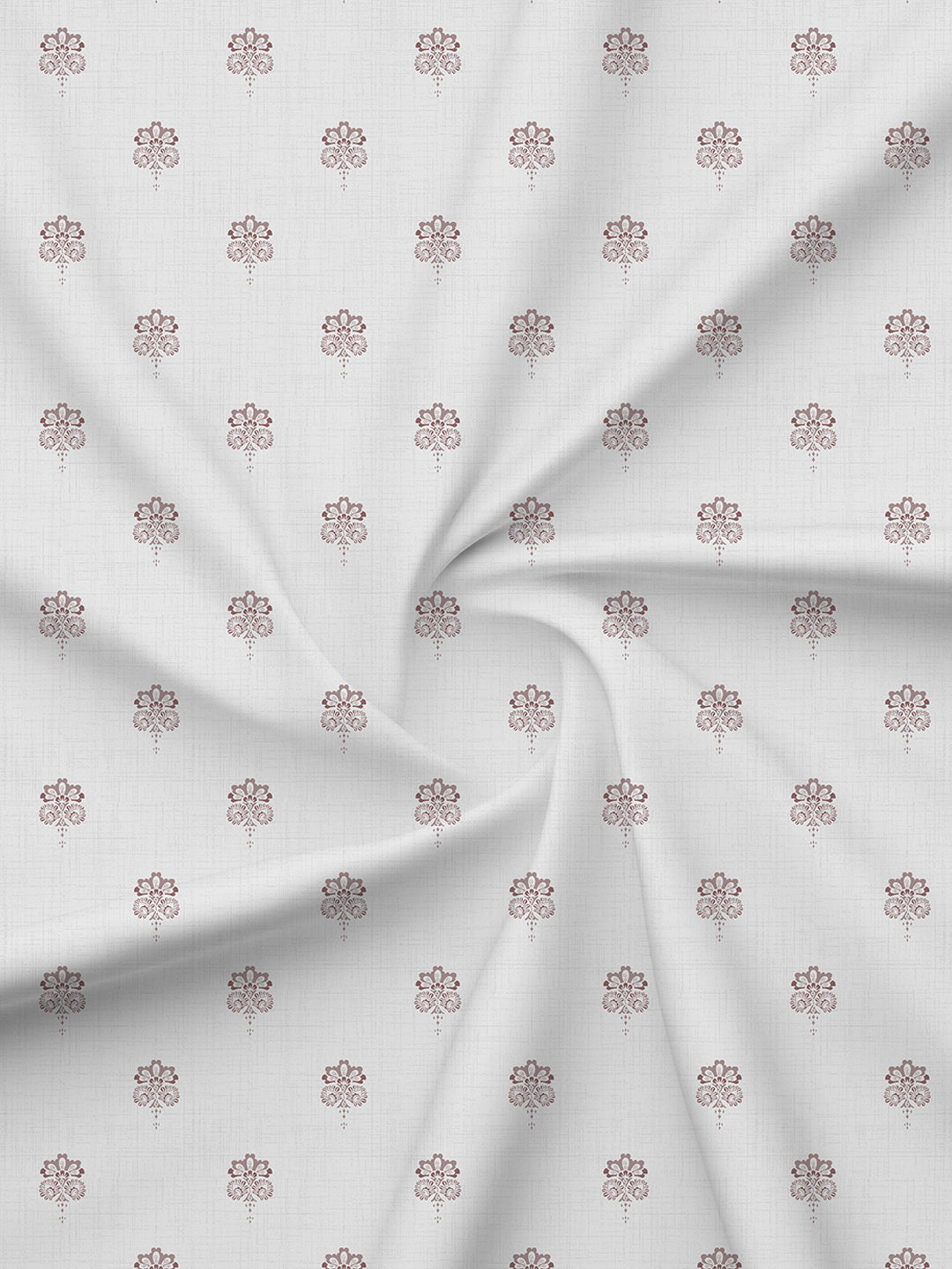 100% Kasturi Cotton 200 TC, White Printed Single Size Bedsheet with 1 Pillow Cover, Indo Musk Collection