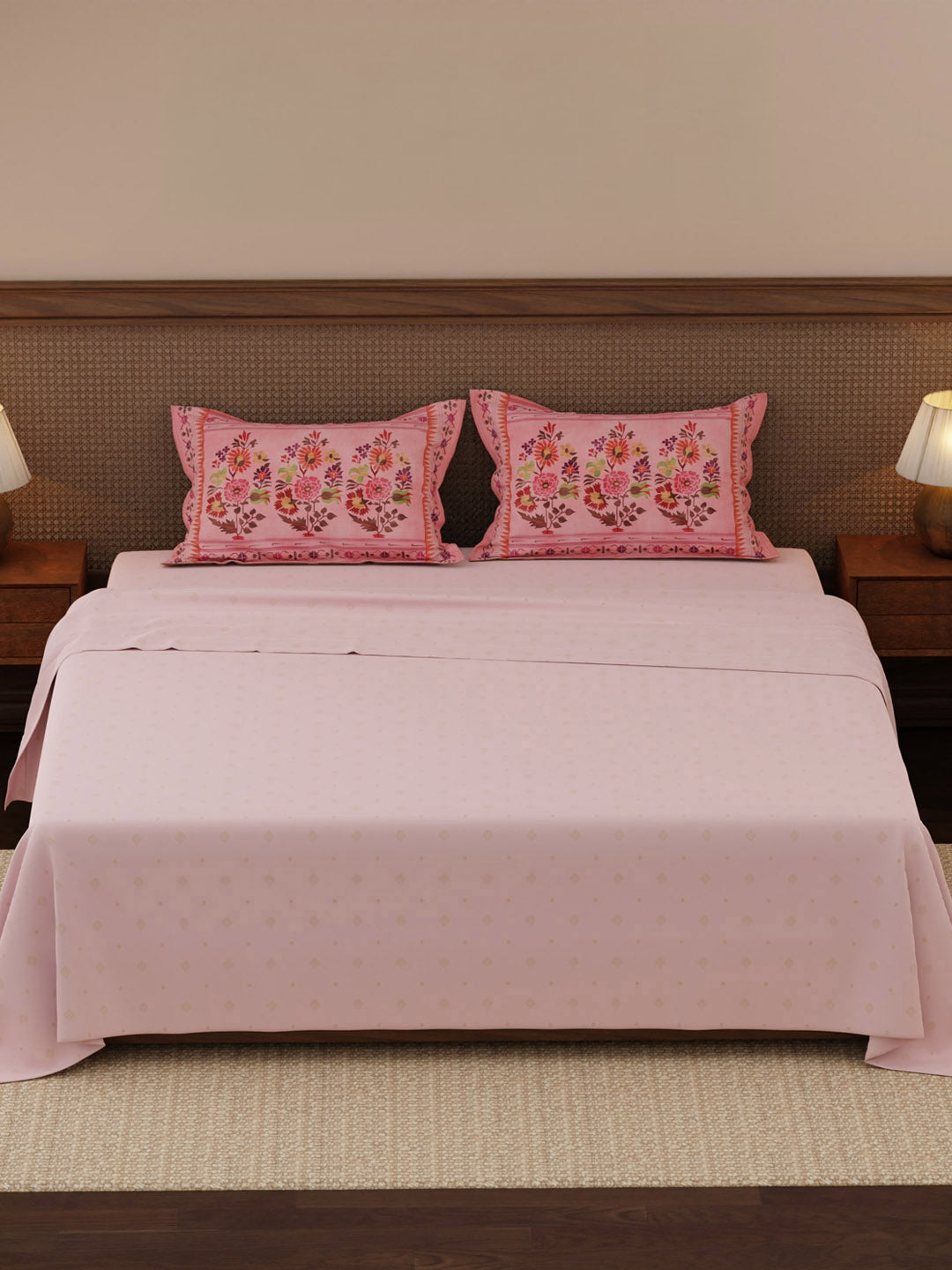 100% Cotton 200 TC, Ethnic Printed King Bedsheet Set, Heritage Walk
