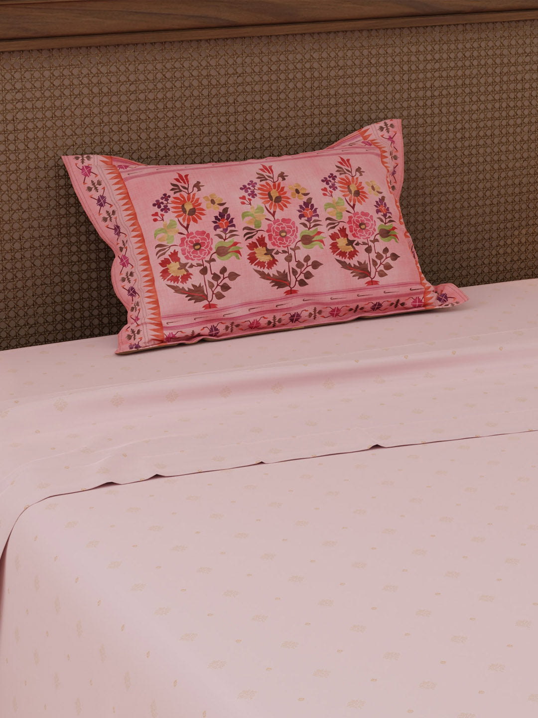 Heritage Walk 100% Cotton 200 TC Single Bedsheet with 1 Pillow Cover | Ethnic Print Bedsheet Set