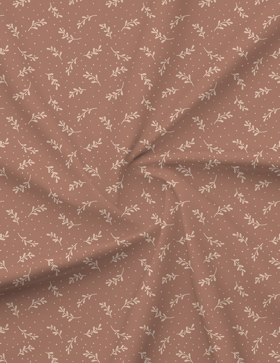 Sandalwood Aroma, 100% Cotton 300 TC, Light Brown Printed King Bedsheet with 2 Pillow Covers (Nature Bouquet Collection)