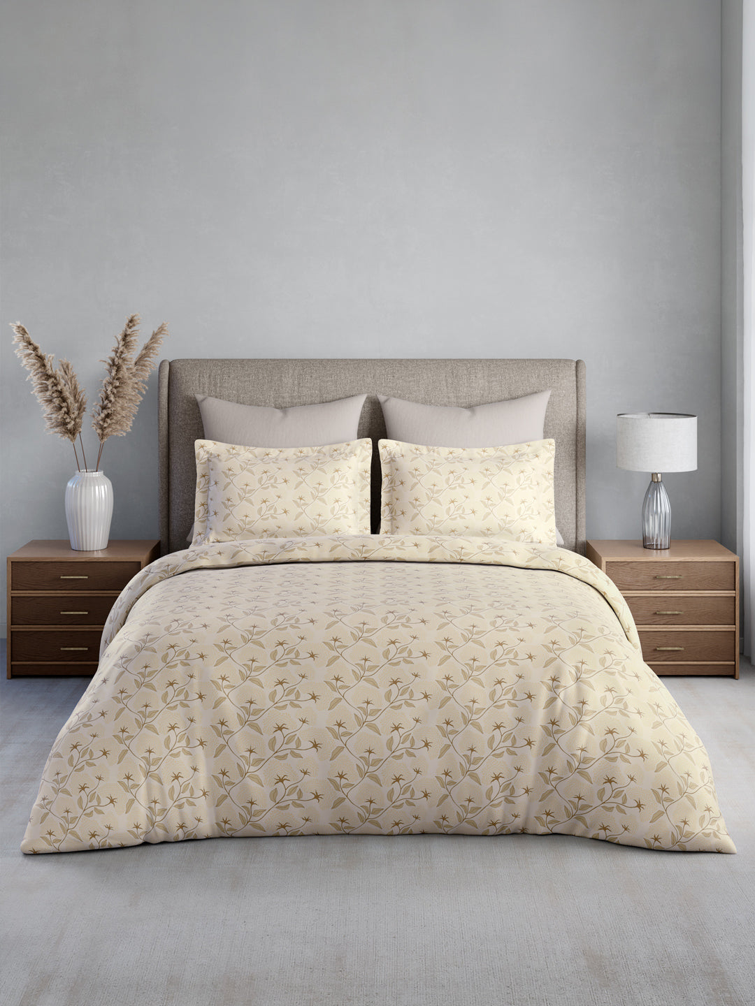 Nature Bouquet 100% Cotton 300 TC King Bedsheet with 2 Pillow Covers | Floral Fragrance Bedsheet Set