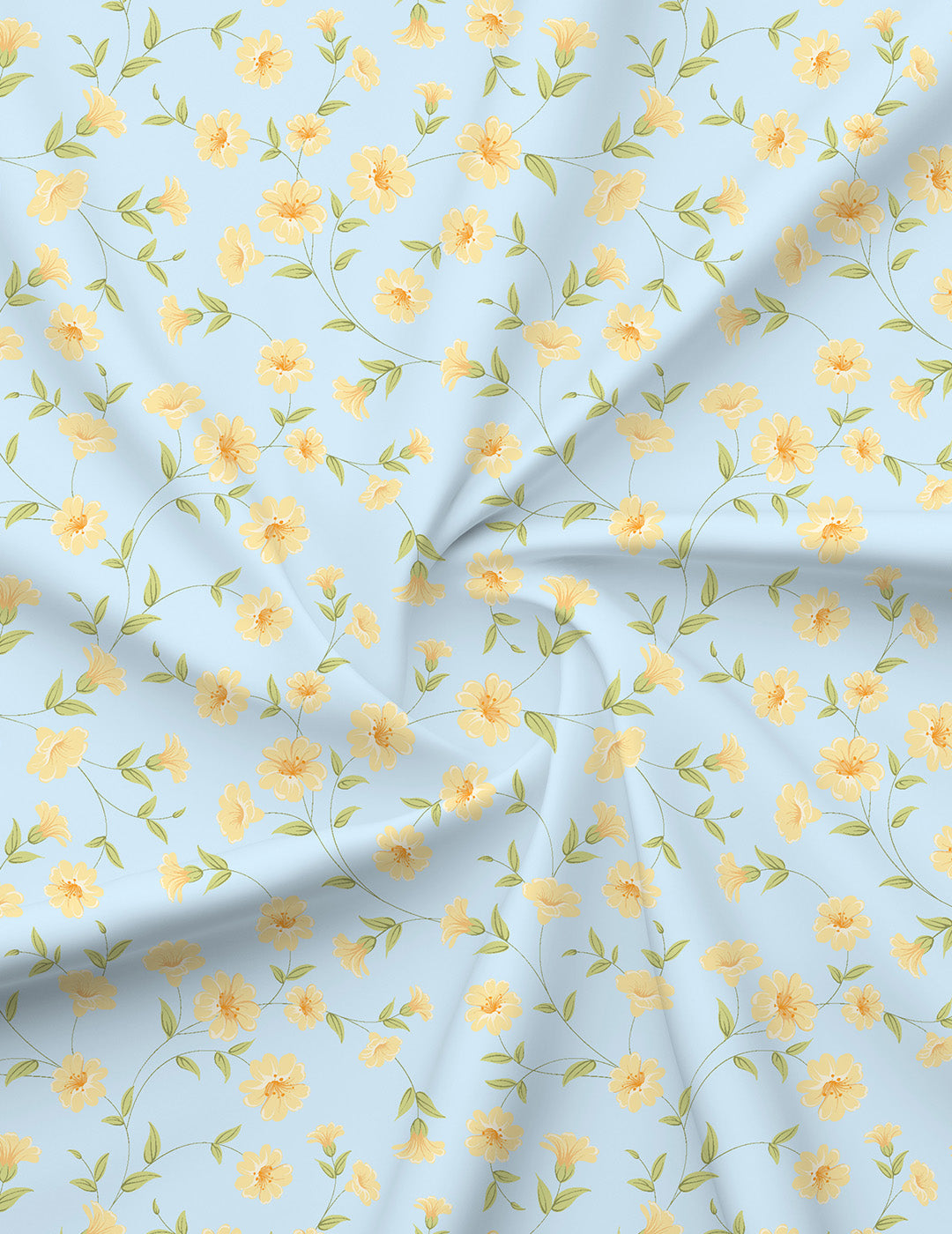 Jasmine Aroma, 100% Cotton 300 TC, Blue Floral King Bedsheet with 2 Pillow Covers (Nature Bouquet Collection)