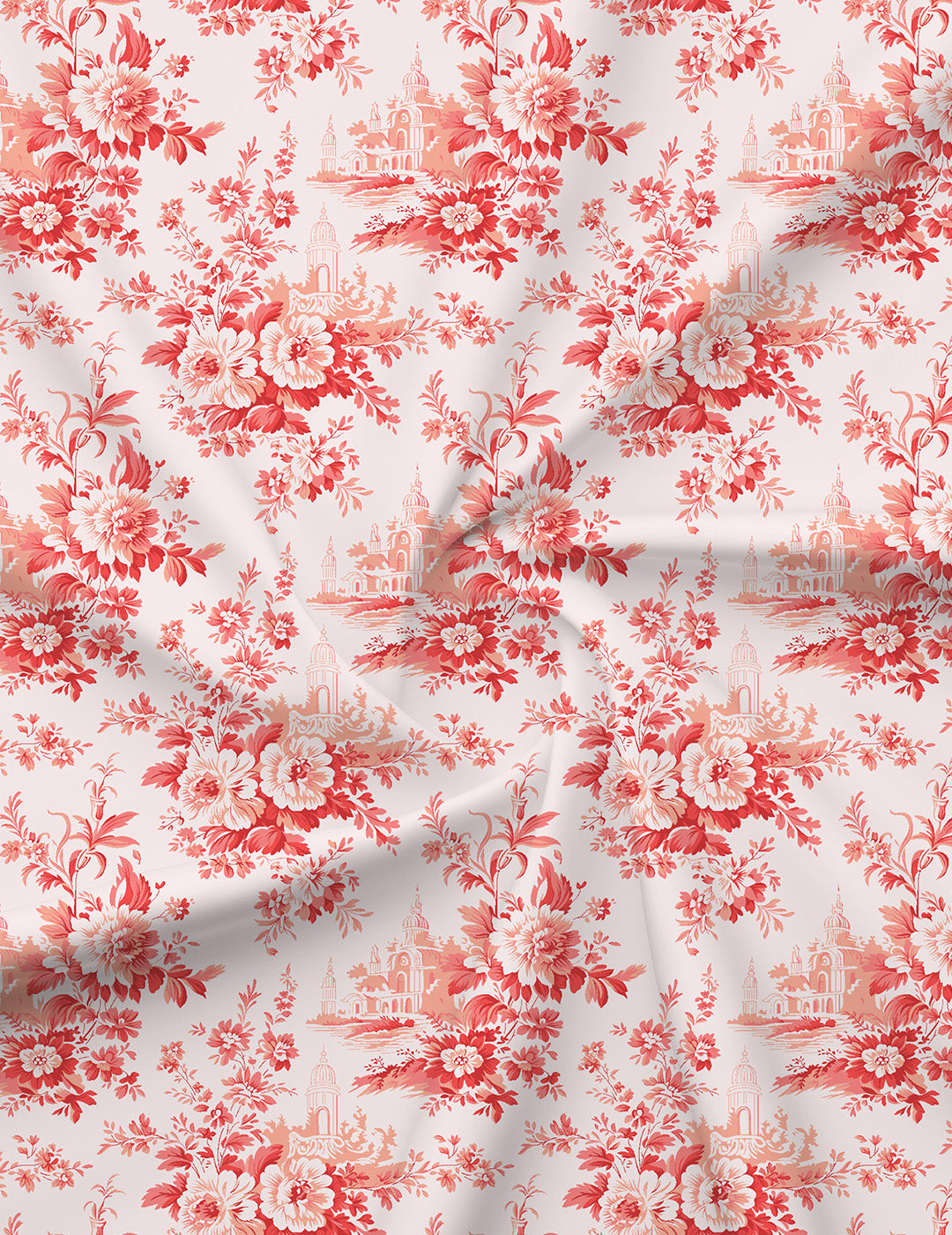 Rose Aroma, 100% Cotton 300 TC, Pink Floral King Bedsheet with 2 Pillow Covers (Nature Bouquet Collection)